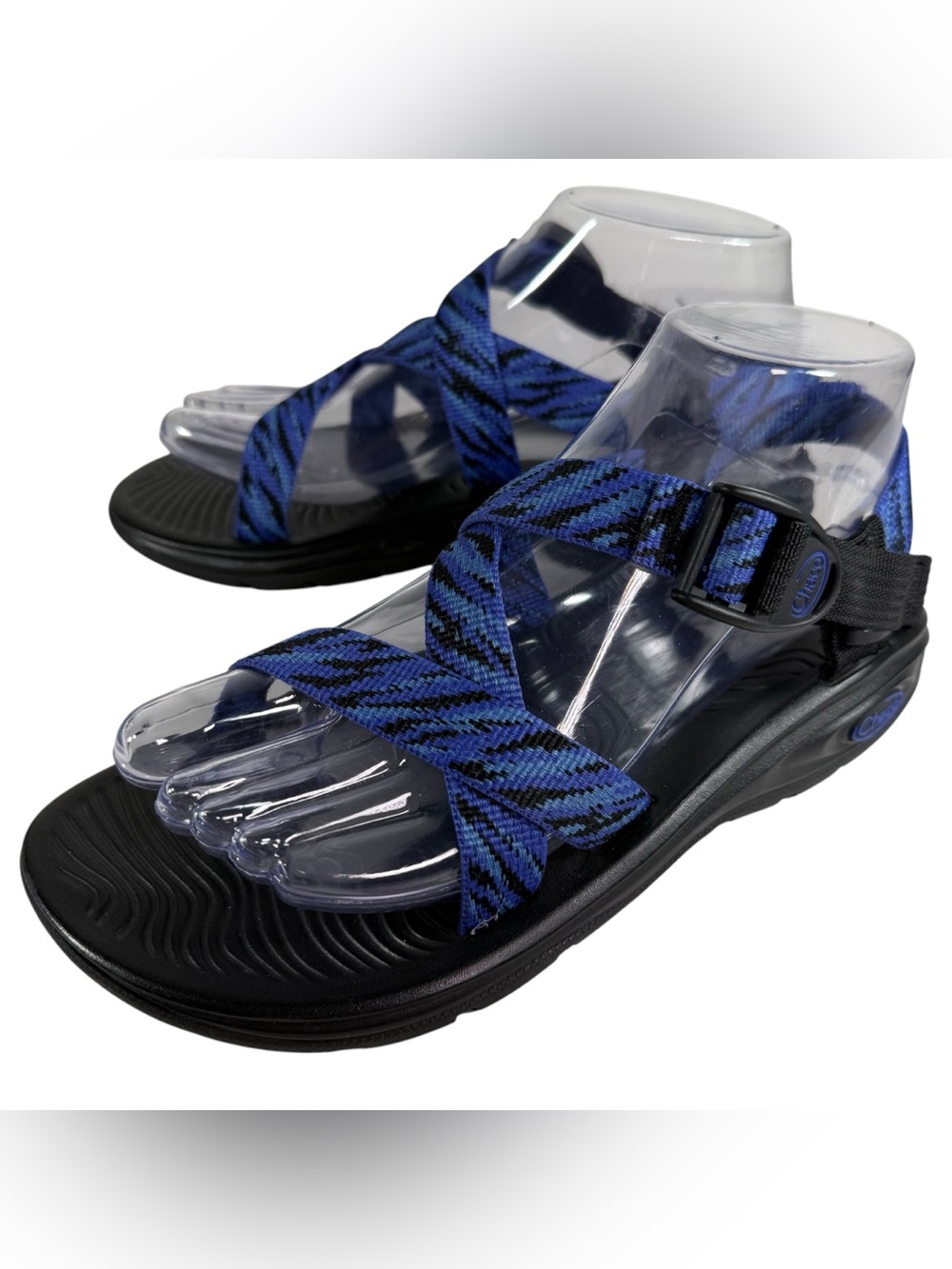 Chaco Women's Zvolv Scaled Royal Blue Black Size 7 Lightweight Walking Comfort